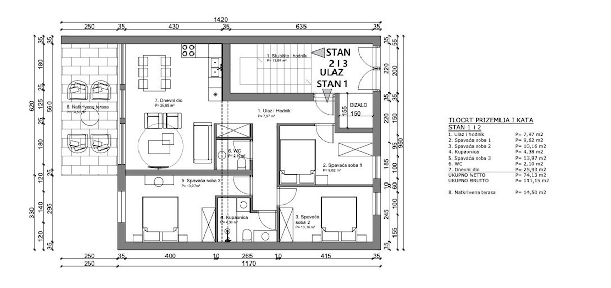 Appartamento n. 2 al primo piano, di nuova costruzione, Parenzo