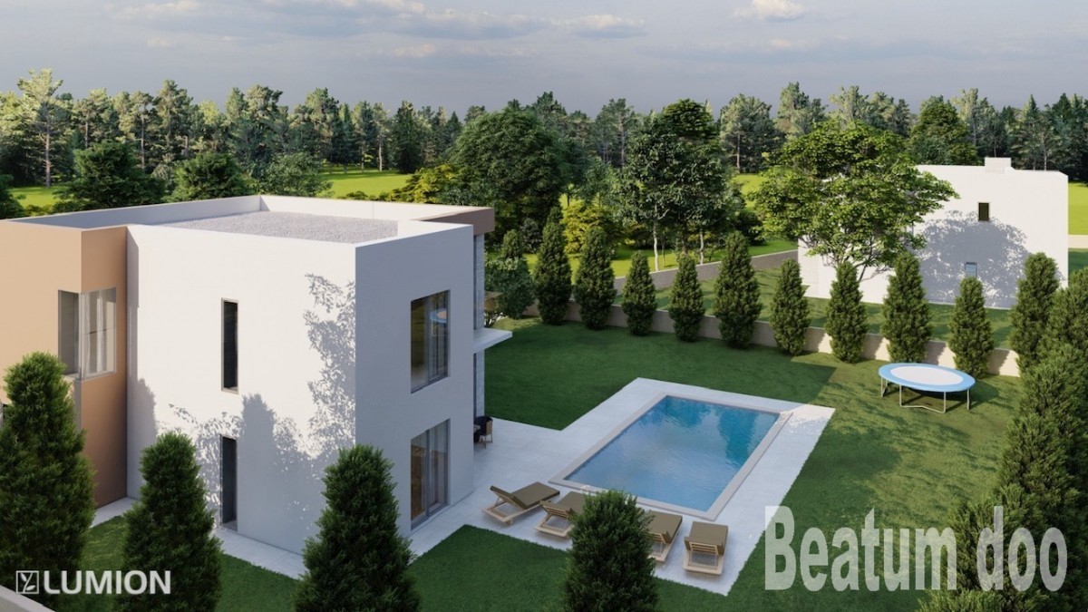 Piccola villa moderna con piscina a Kaštelir con vista sul mare