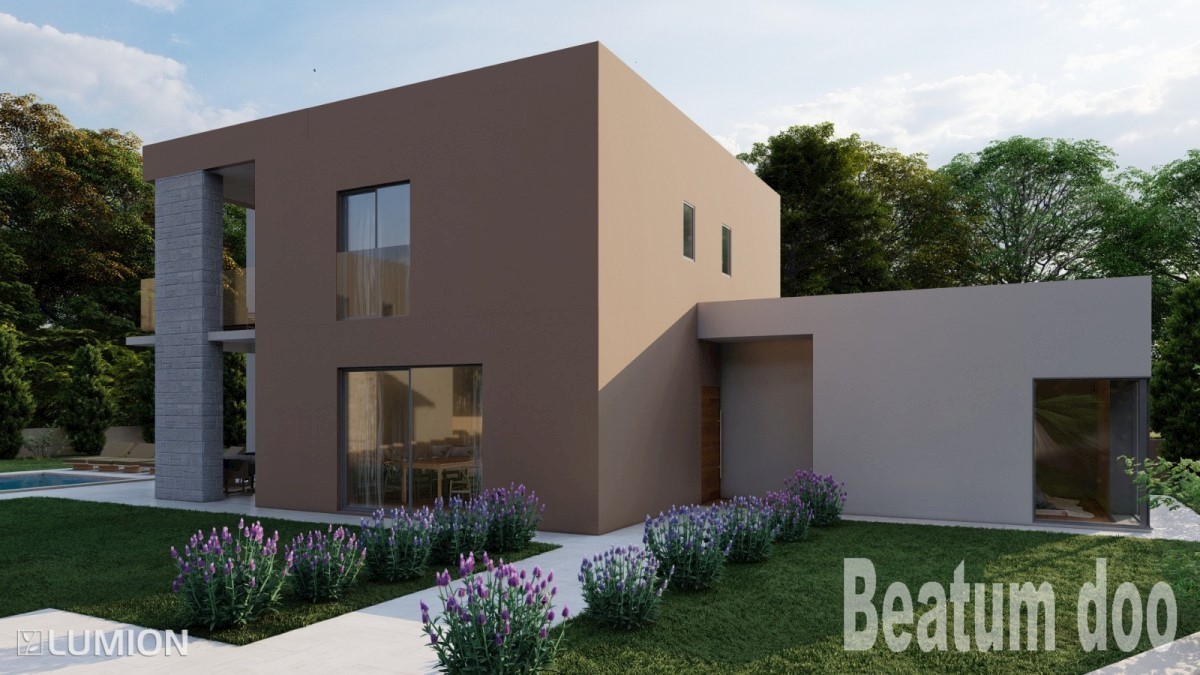 Piccola villa moderna con piscina a Kaštelir con vista sul mare