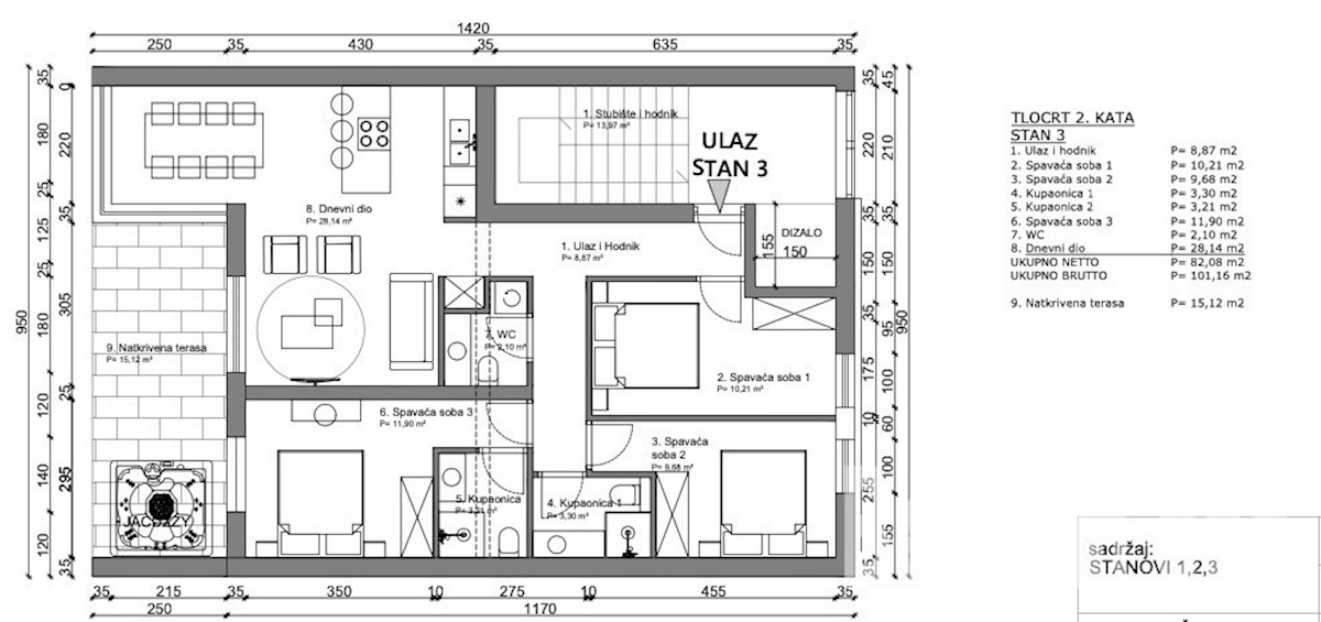 Appartamento n. 3 al primo piano, di nuova costruzione, Parenzo