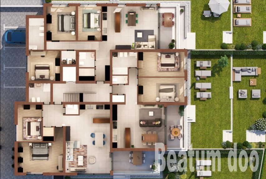 Appartamento del primo piano , nuovo edificio, Vista mare, Novigrad