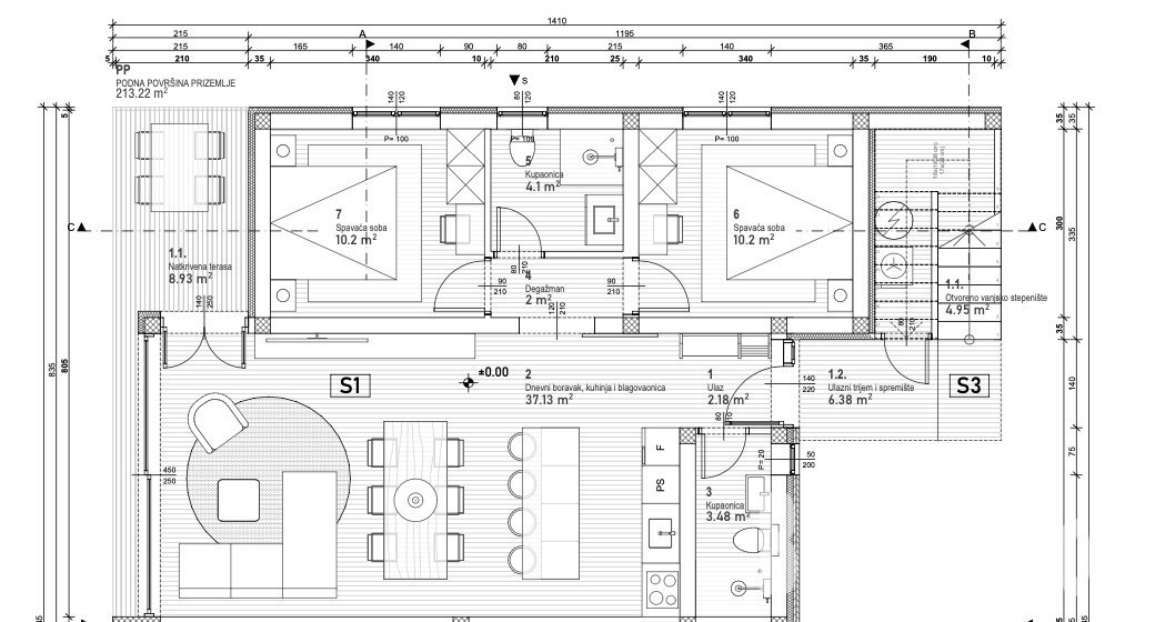 Appartamento al piano terra con giardino e piscina, costruzione, vabriga