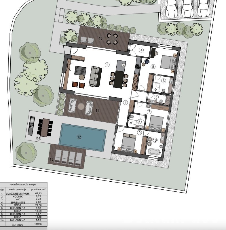 Villa con piscina, zona Parenzo