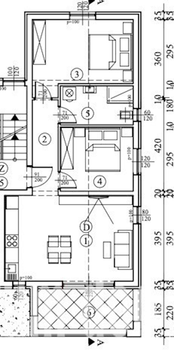 Appartamento D al primo piano, di nuova costruzione, vicino a Parenzo