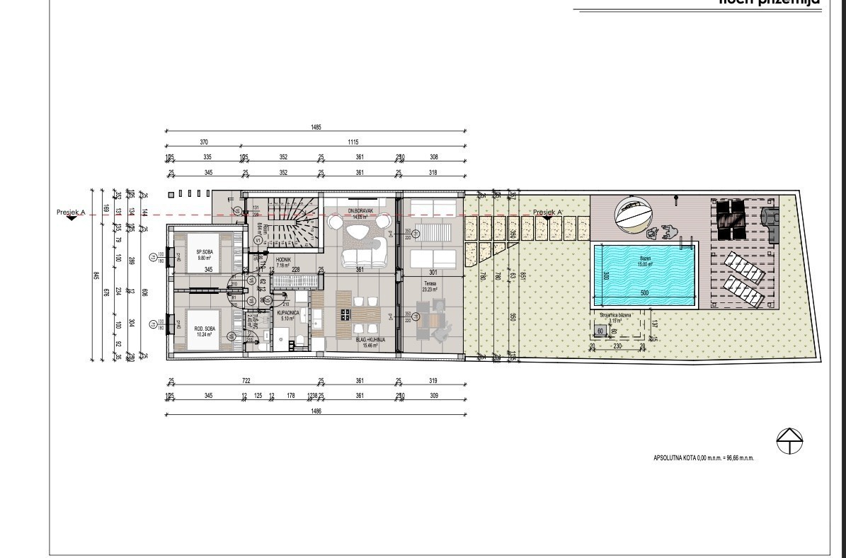 Appartamento al piano terra con piscina, in costruzione, Tar