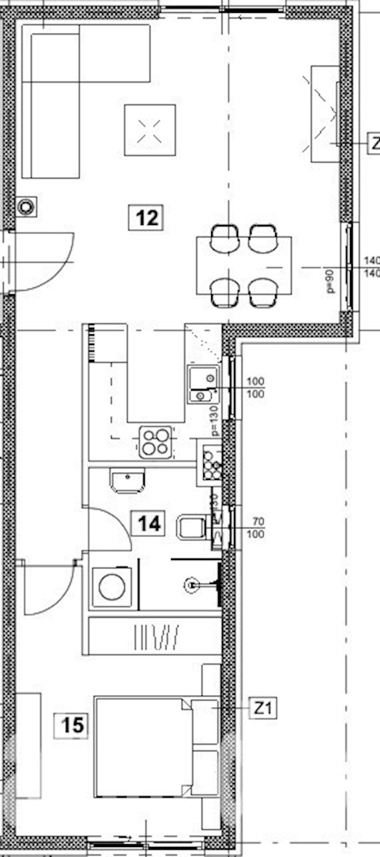 Appartamento C1 al primo piano, Vabriga, nuova costruzione