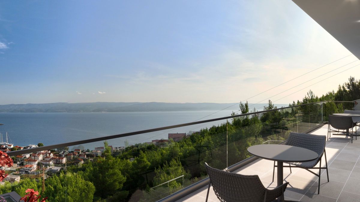 Villa moderna con vista mare