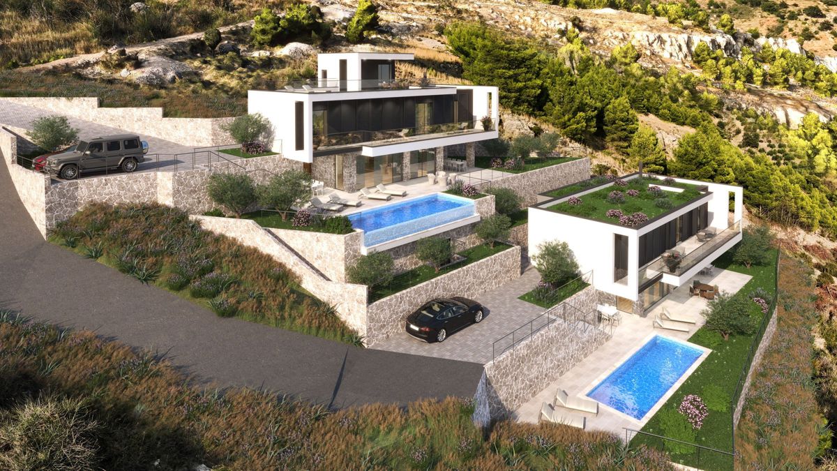 Villa moderna con vista mare