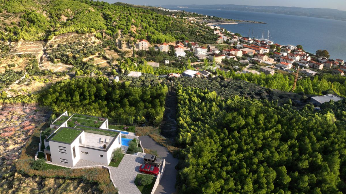 Villa moderna con vista mare