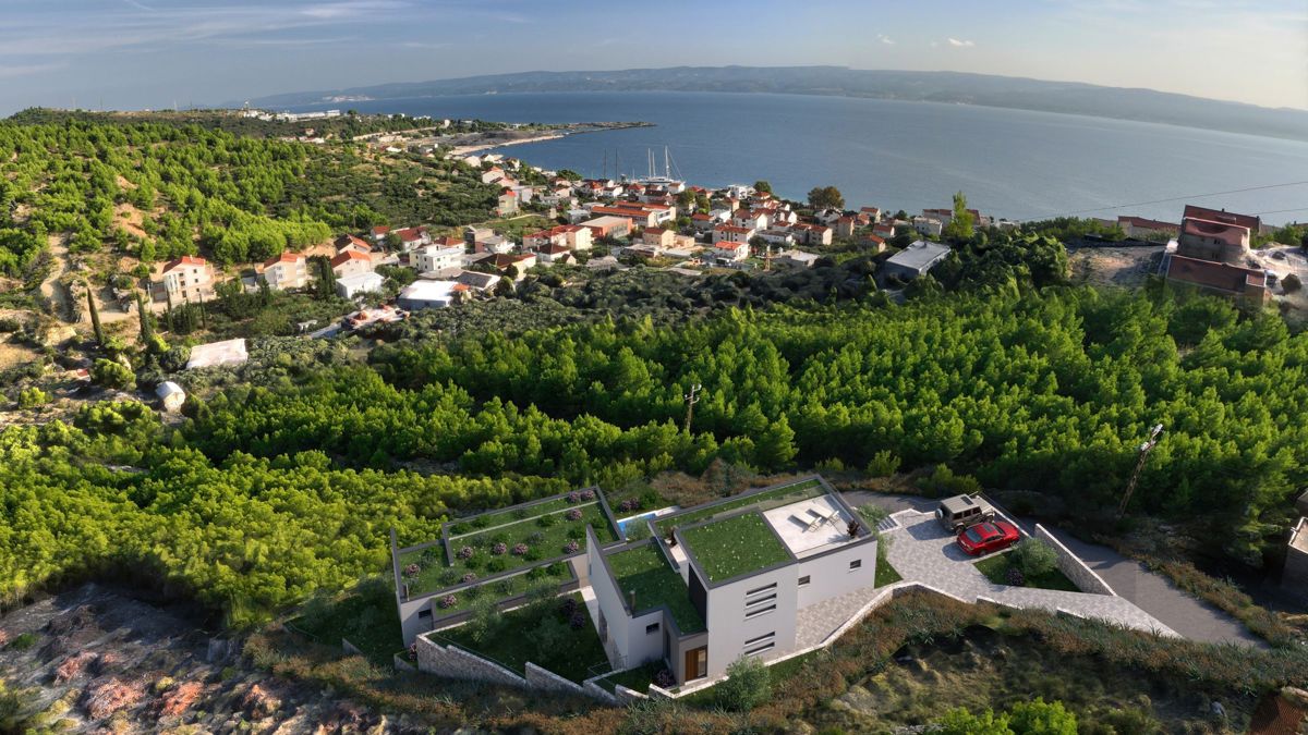 Villa moderna con vista mare
