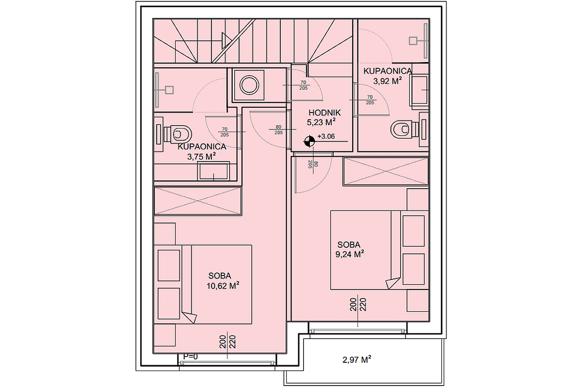 Appartamento duplex con due camere da letto in un nuovo edificio