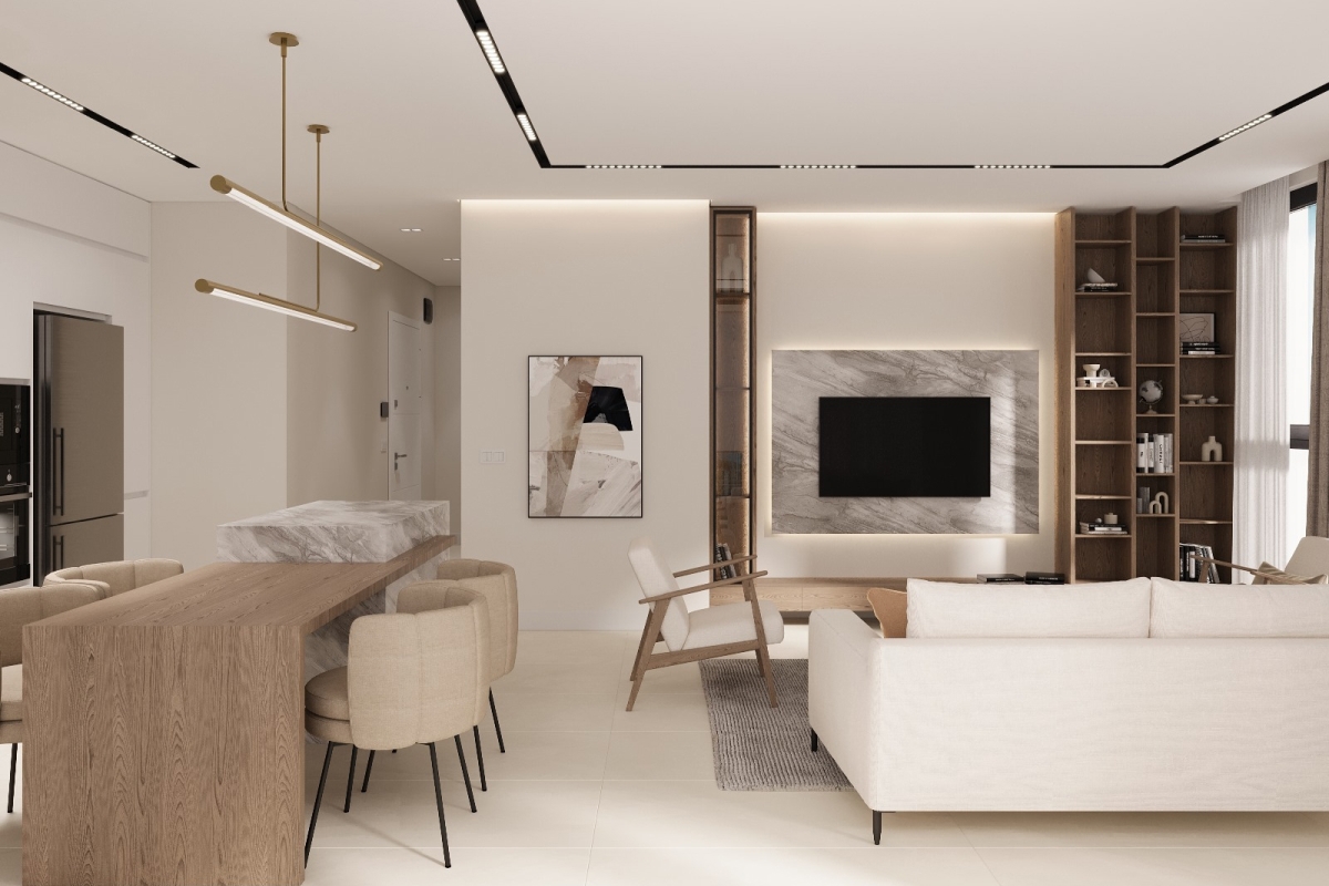 Moderno appartamento in un nuovo edificio al piano terra