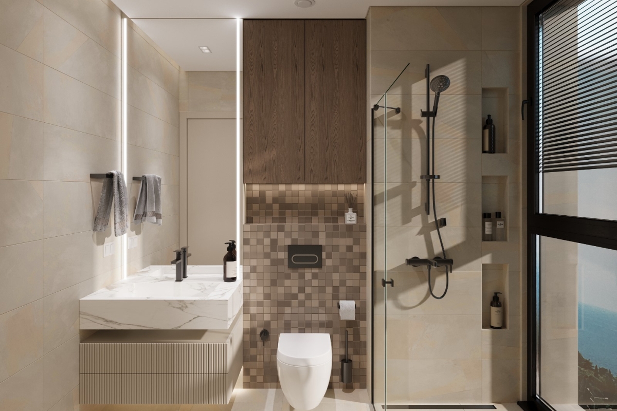 Moderno appartamento in un nuovo edificio al piano terra