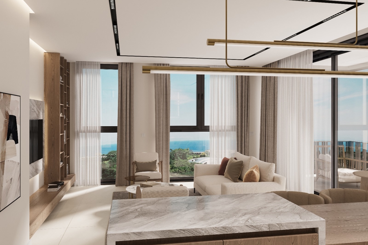 Attico con due camere da letto e vista mare