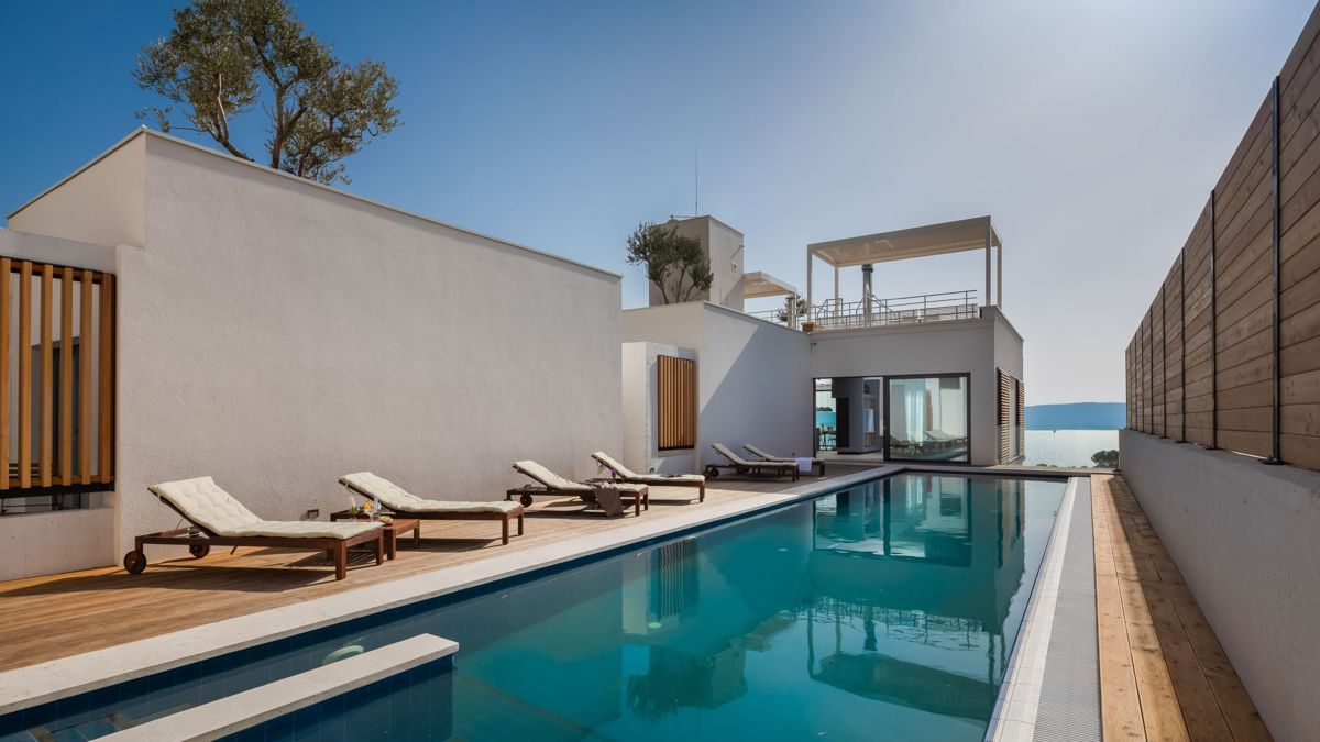 Villa con vista sul mare aperto