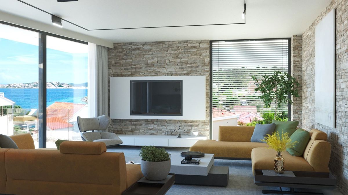 Villa moderna con piscina, seconda fila dal mare