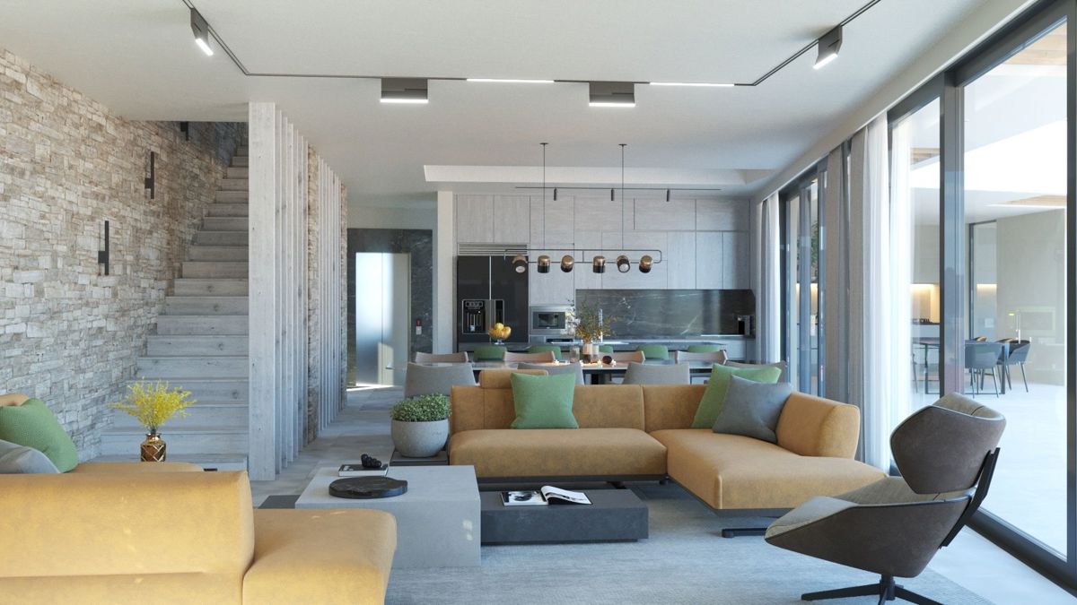 Villa moderna con piscina, seconda fila dal mare