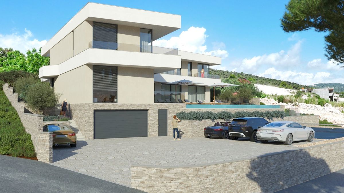 Villa moderna con piscina, seconda fila dal mare