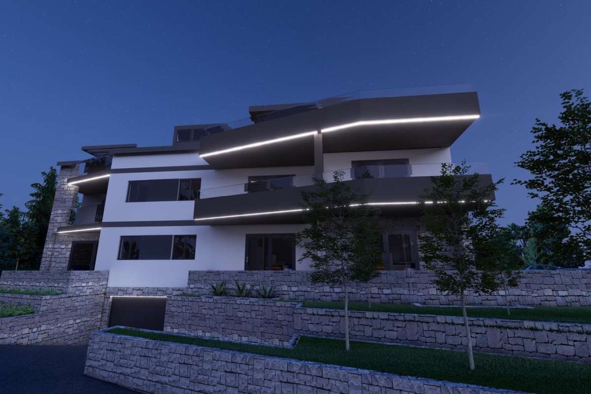 Appartamento con due camere da letto in un nuovo edificio con vista mare