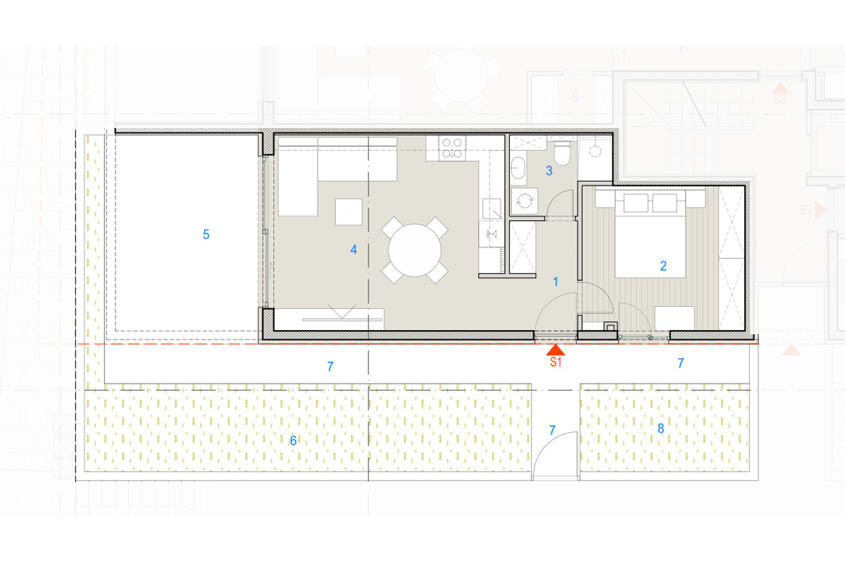 Esclusivo appartamento con una camera da letto in prima fila sul mare - Ovest, S1