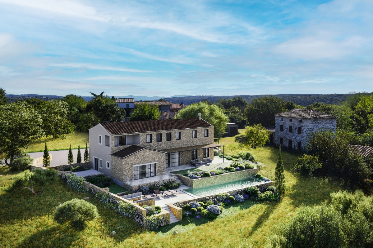 Villa in pietra con piscina