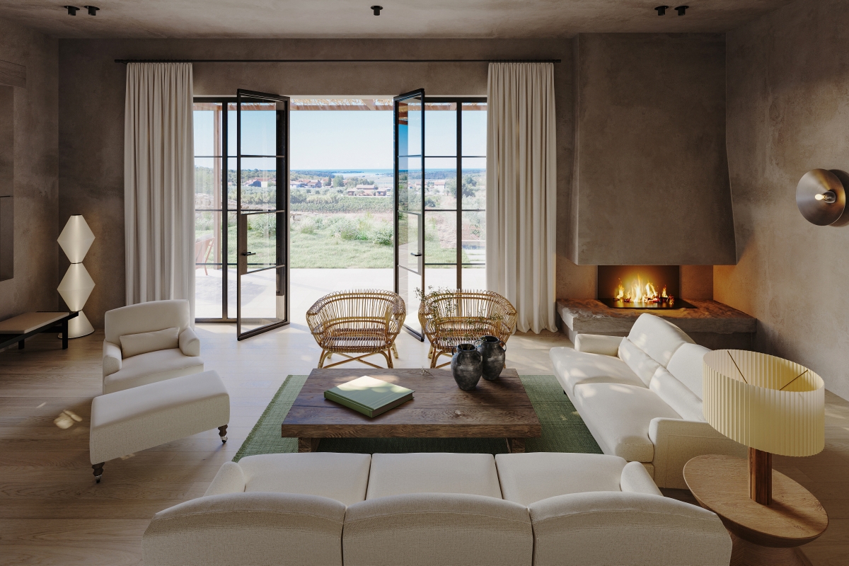 Villa in pietra con piscina