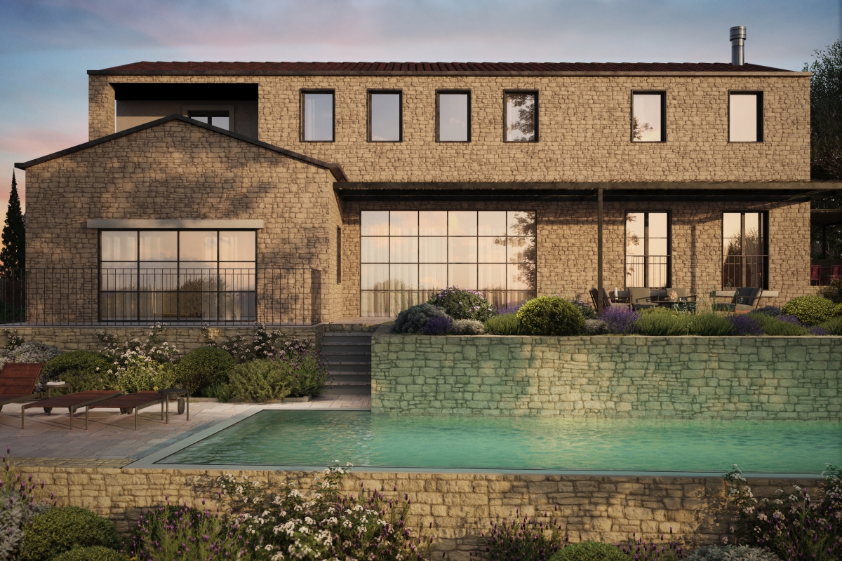 Villa in pietra con piscina