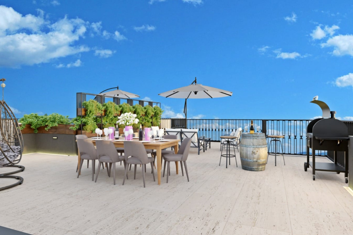 Attico in un nuovo edificio con terrazza panoramica