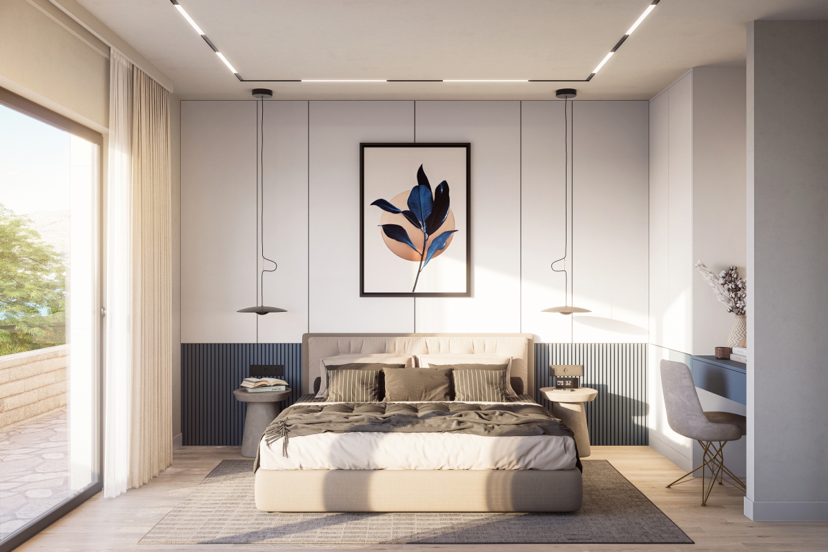 Appartamento con tre camere da letto e terrazza in un nuovo edificio in seconda fila sul mare