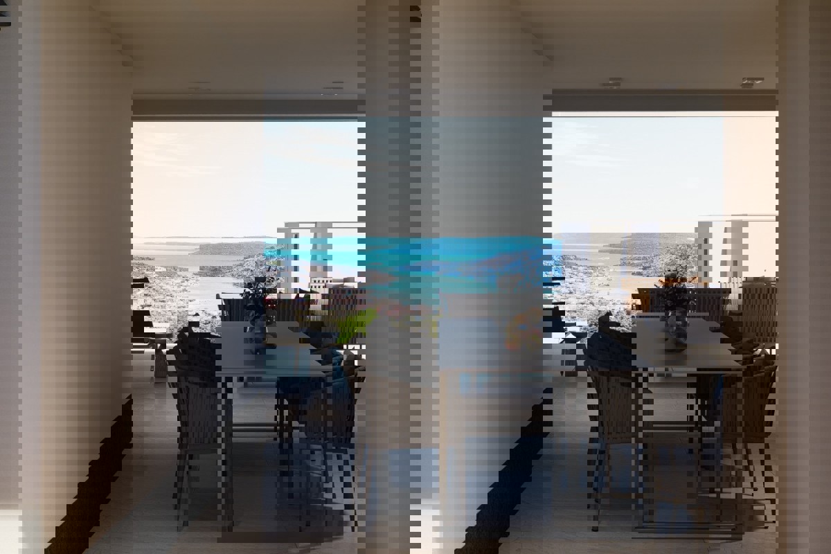 Villa moderna con vista mare