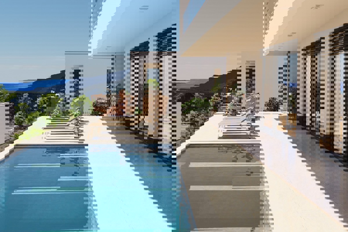 Villa moderna con vista mare