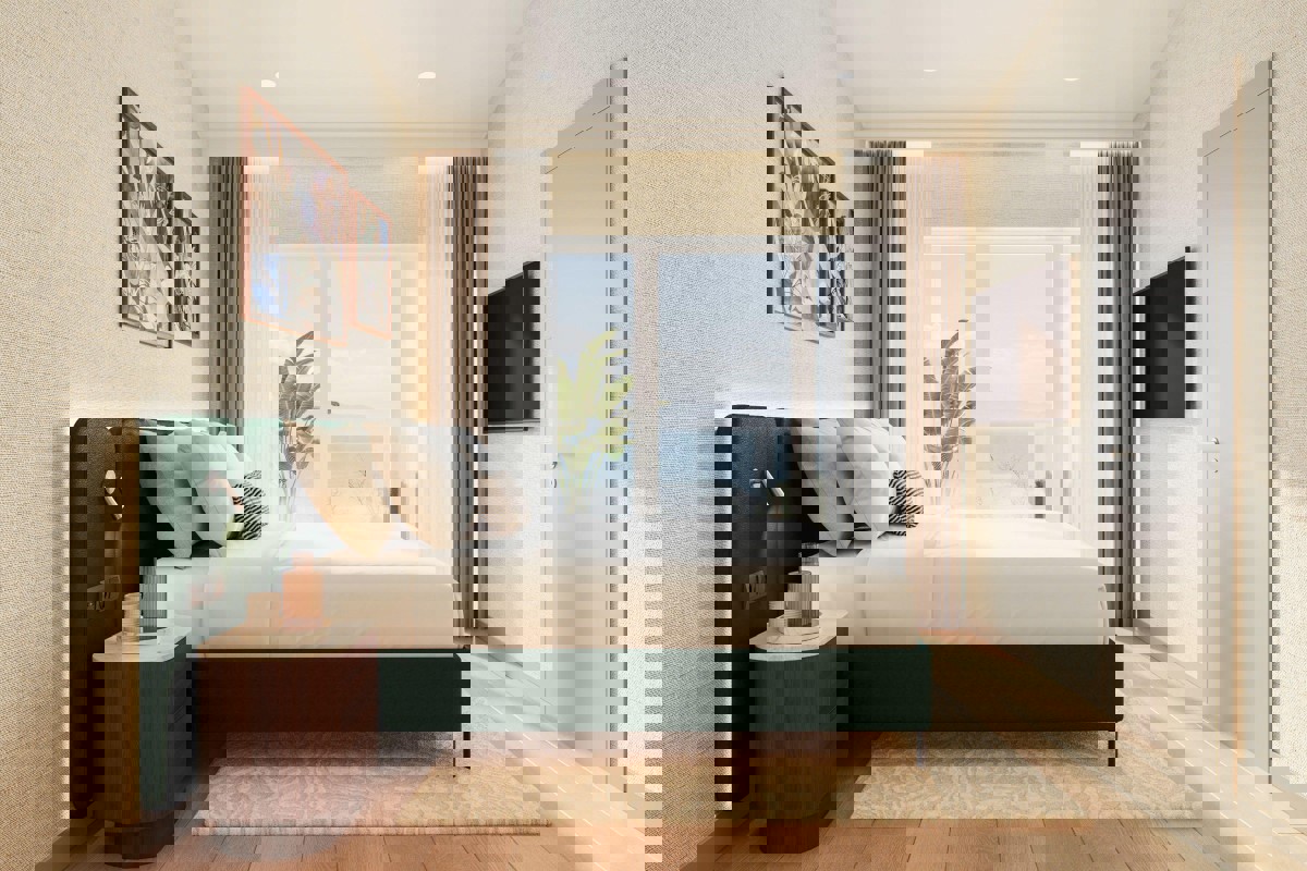 Eleganti residenze con una camera da letto al primo piano, in seconda fila sul mare