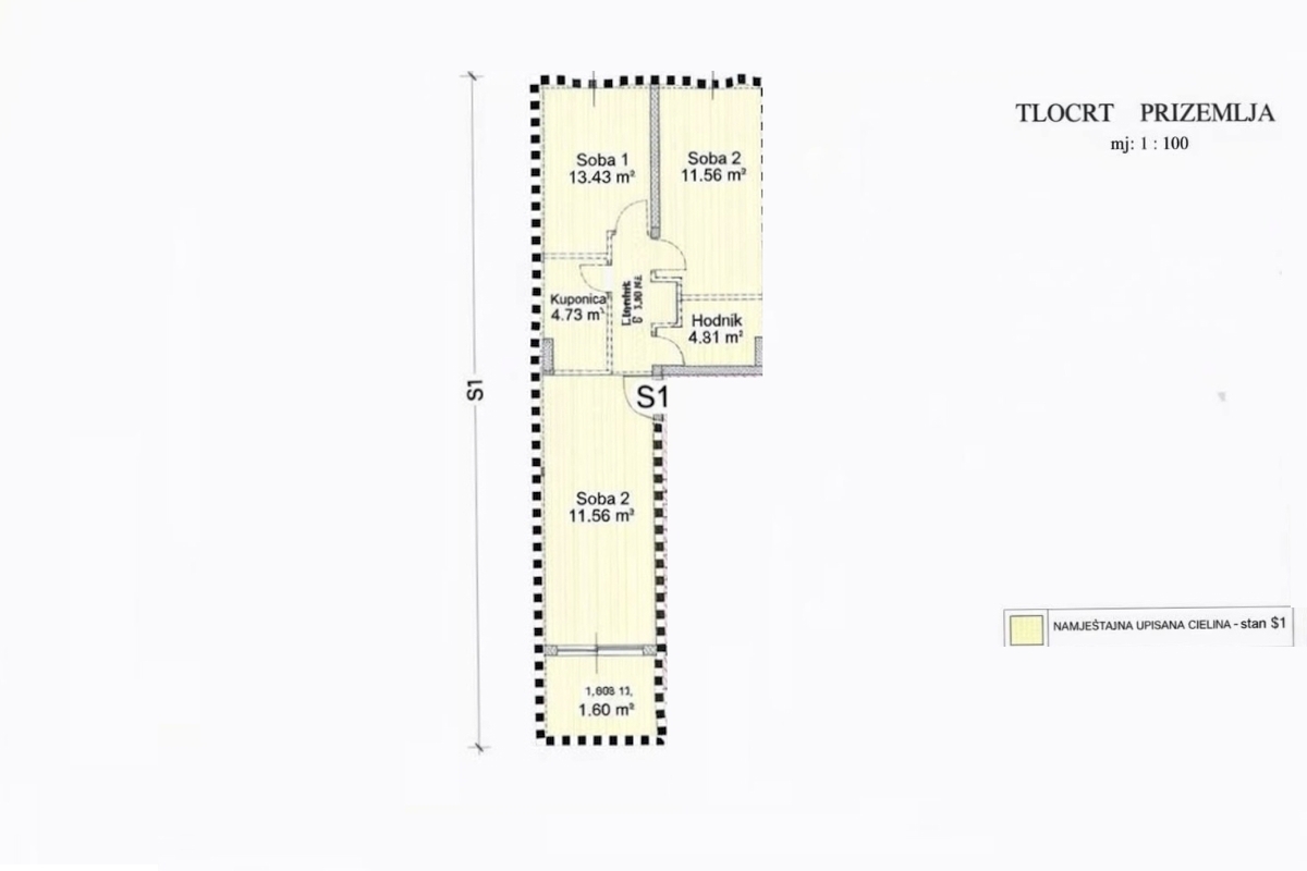 Appartamento con due camere da letto e loggia in un edificio residenziale