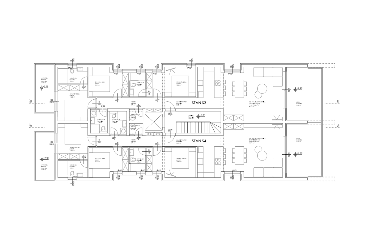 Appartamento trilocale in un nuovo edificio, in prima fila sul mare