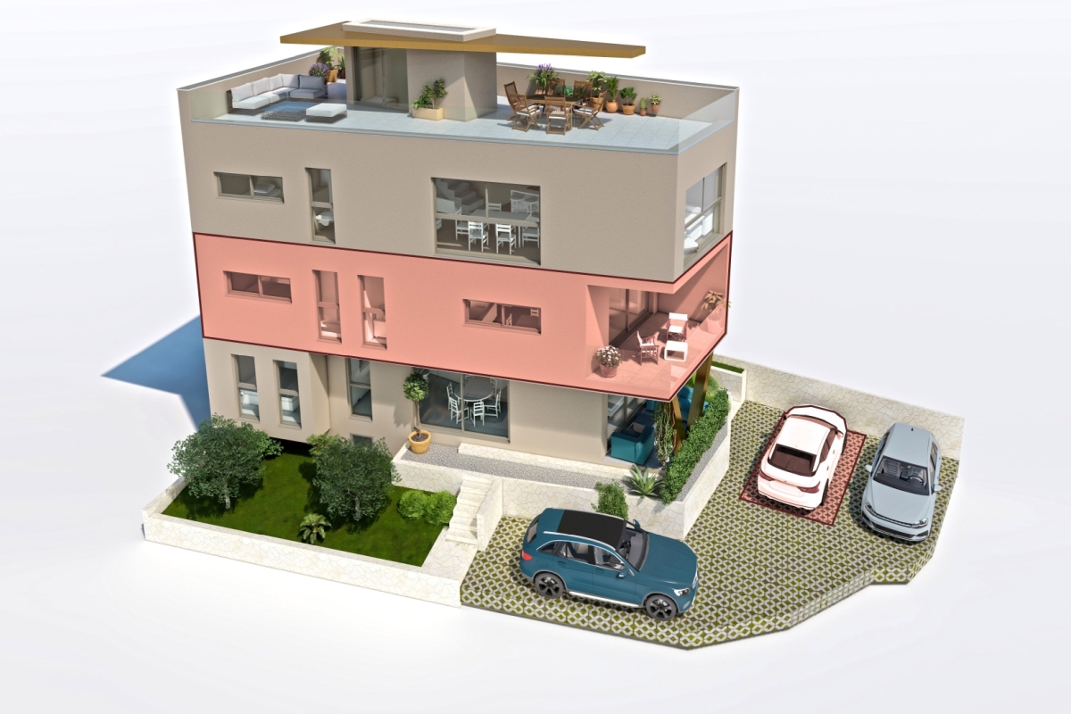 Nuovo edificio con tre appartamenti nel centro città