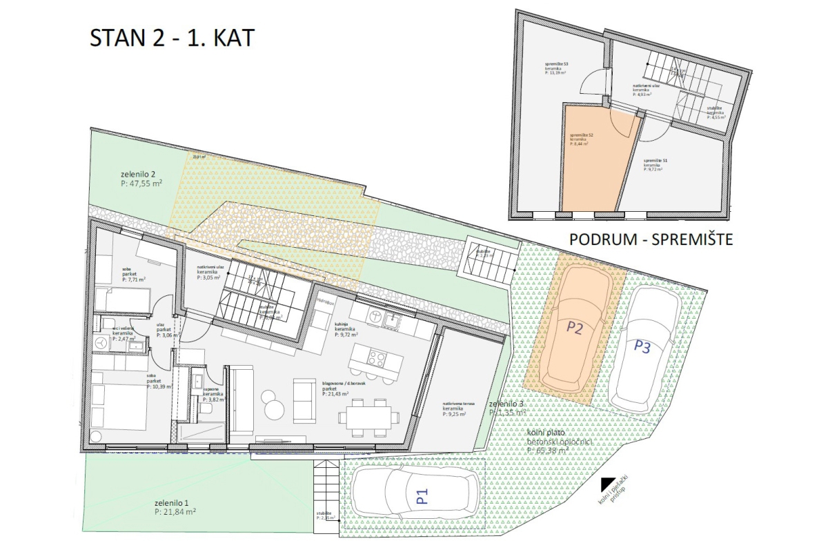 Nuovo edificio con tre appartamenti nel centro città