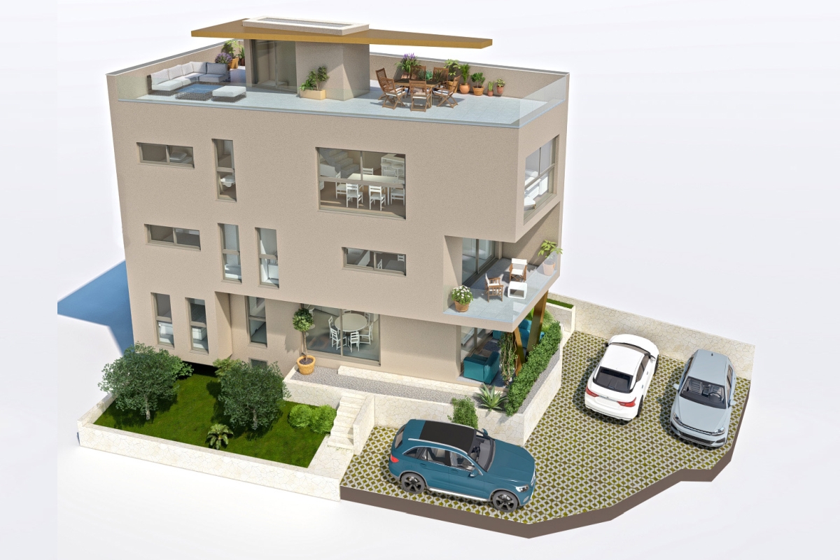 Nuovo edificio con tre appartamenti nel centro città