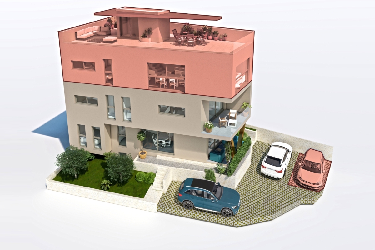 Nuovo edificio con tre appartamenti nel centro città