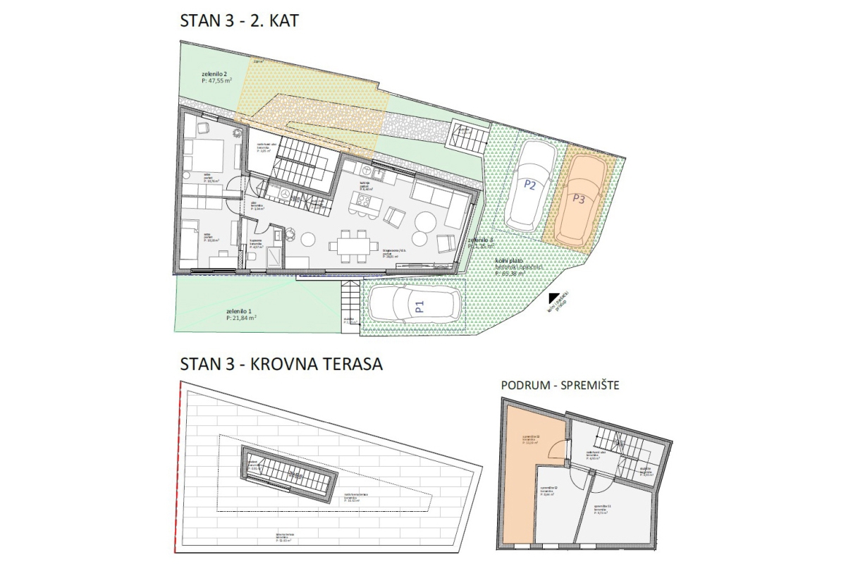 Nuovo edificio con tre appartamenti nel centro città