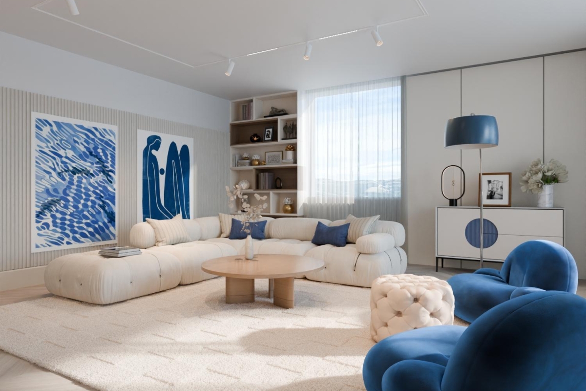 Lussuoso attico con tre camere da letto e vista mare