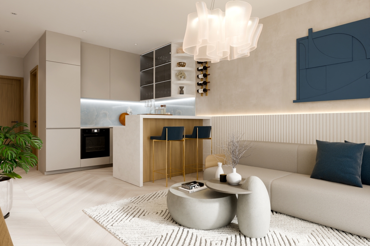 Lussuoso attico con tre camere da letto e vista mare