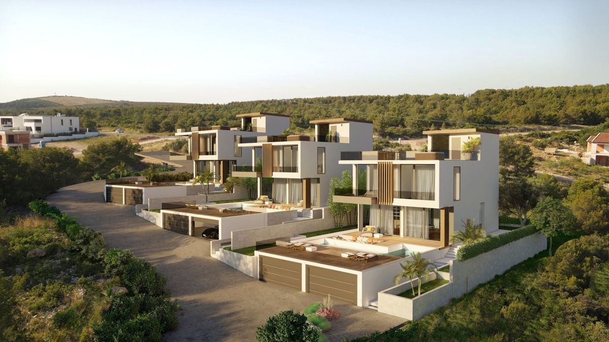 Ville di lusso in costruzione con vista mare