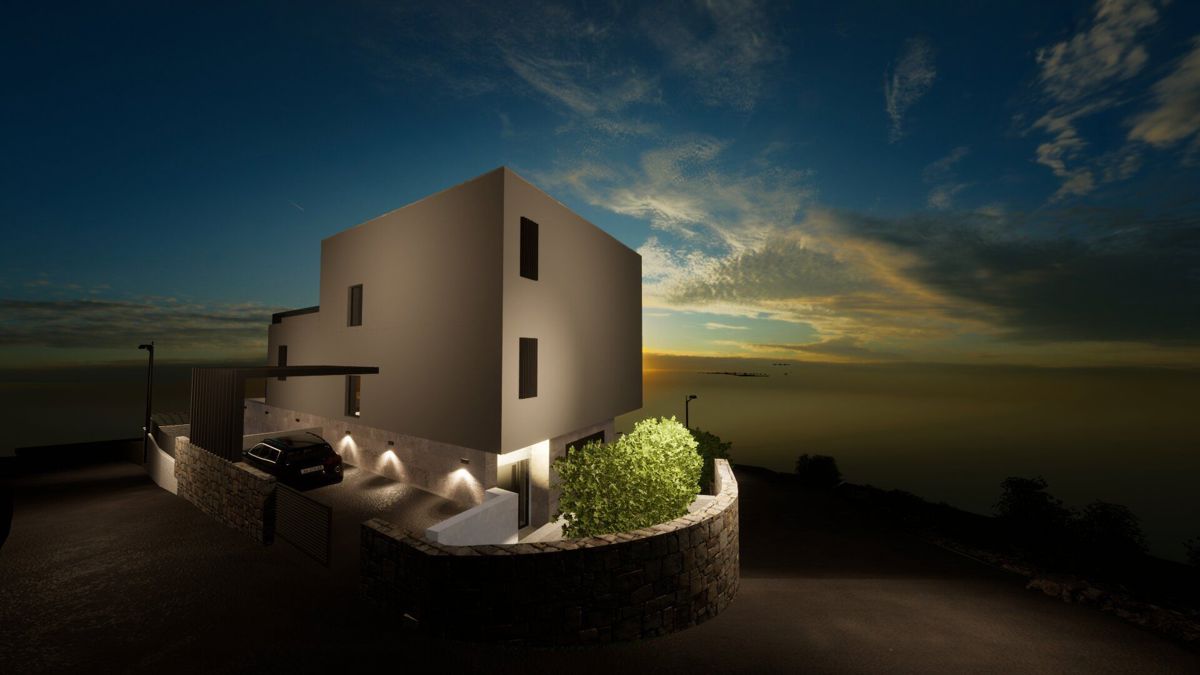 Villa moderna con vista mare