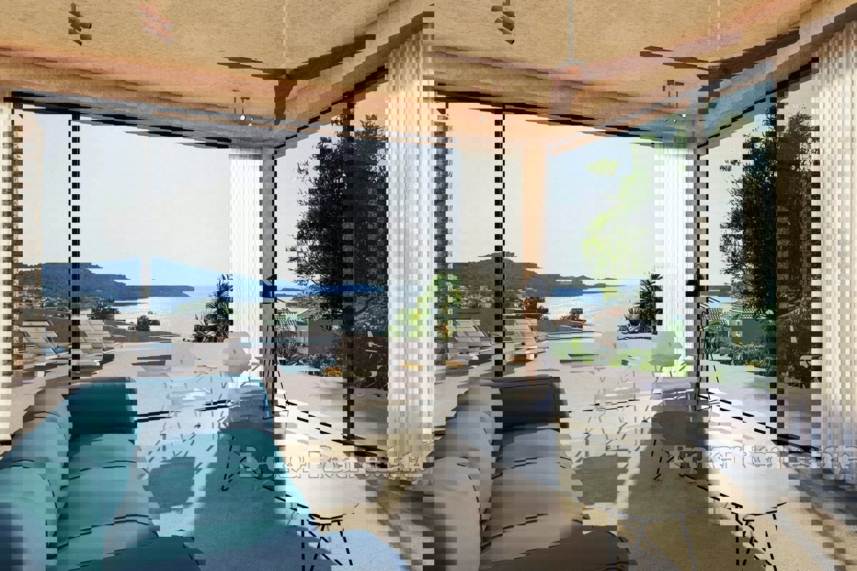 Villa moderna con piscina e vista mare