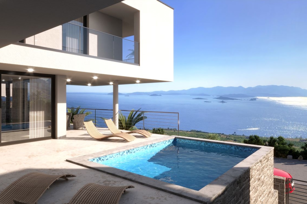 Villa con piscina e vista mozzafiato sul mare aperto