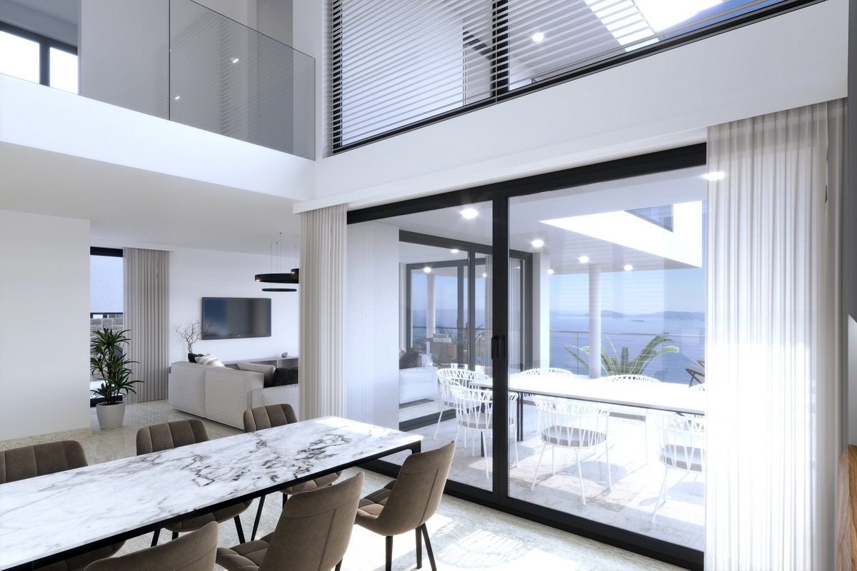 Moderna villa con piscina e spettacolare vista mare