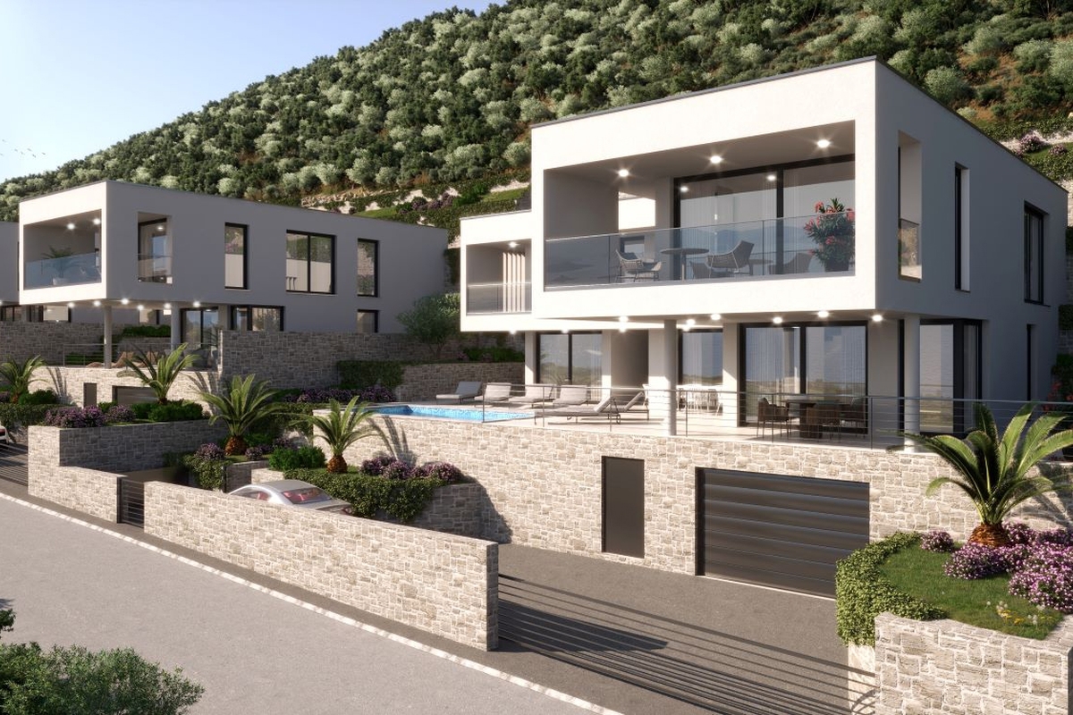 Moderna villa con piscina e spettacolare vista mare