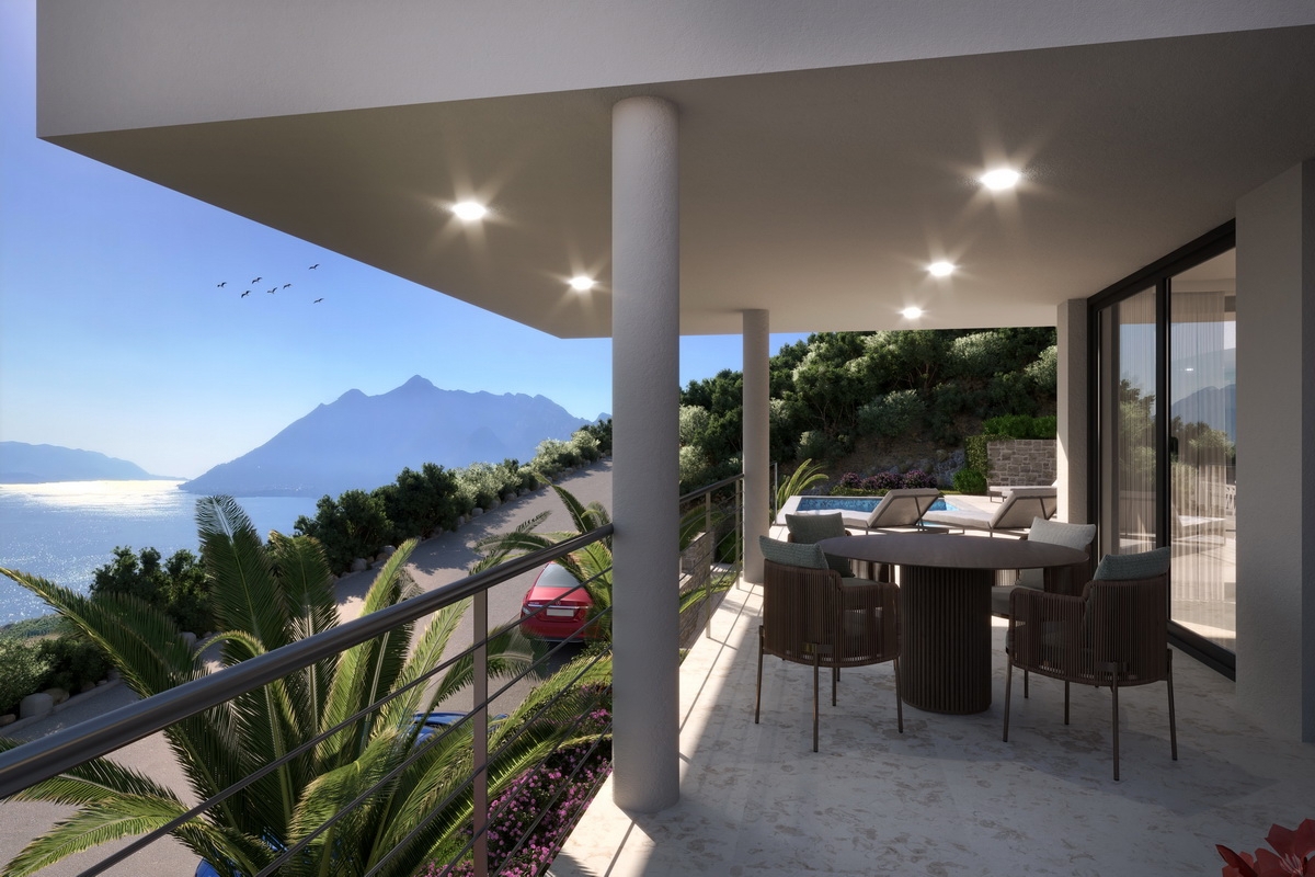 Moderna villa con piscina e spettacolare vista mare