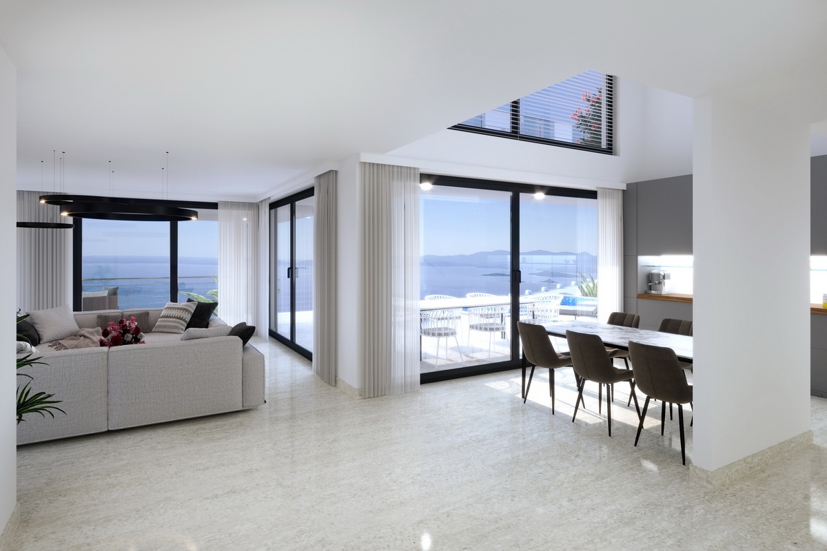 Moderna villa con piscina e spettacolare vista mare