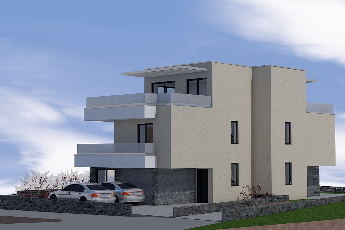 Moderne ville bifamiliari con piscina vicino a Sebenico